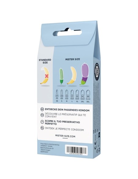 MISTER SIZE TEST SET 3 PRESERVATIVOS DIFERENTES TALLAS CINTA MATRICA