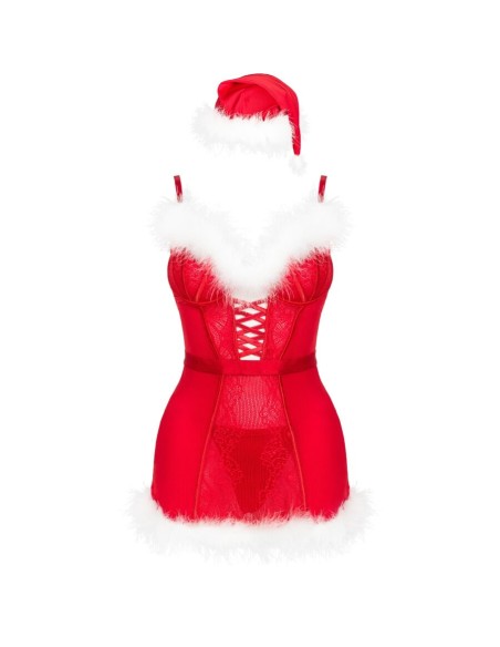 LIVCO CORSETTI FASHION AGETHE LC 90607 CAMISA TANGA GORRO NAVIDEAO L XL