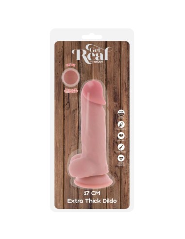 GET REAL PENE REALASTICO DELUXE CON TESTACULOS EXTRA GRUESO 17 CM