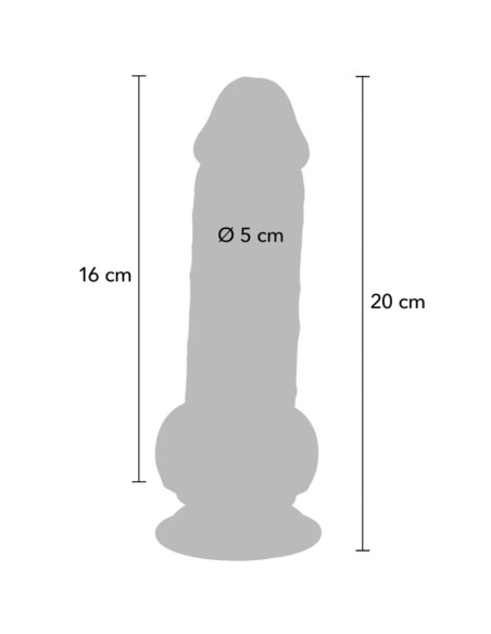 GET REAL PENE REALASTICO DELUXE CON TESTACULOS EXTRA GRUESO 20 CM