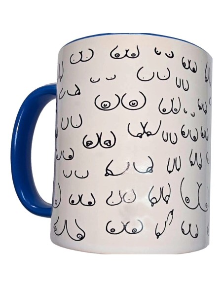 DIABLO PICANTE TAZA BLANCA TETAS ASA AZUL 370 ML