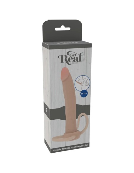 GET REAL DOUBLE TROUBLE PENETRADOR ANAL SILICONA 16 CM