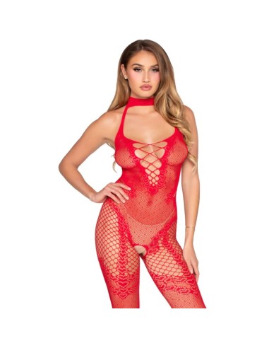 LEG AVENUE 89336 BODYSTOCKING SIN ENTREPIERNA ROJO TALLA ANICA
