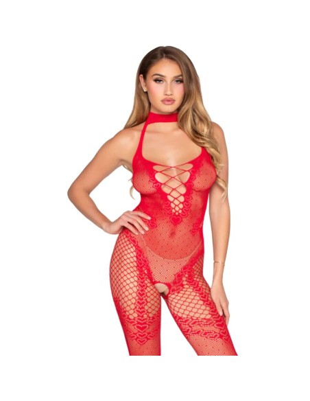 LEG AVENUE 89336 BODYSTOCKING SIN ENTREPIERNA ROJO TALLA ANICA