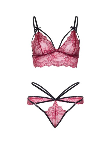 LEG AVENUE SET SUJETADOR TANGA BURDEOS