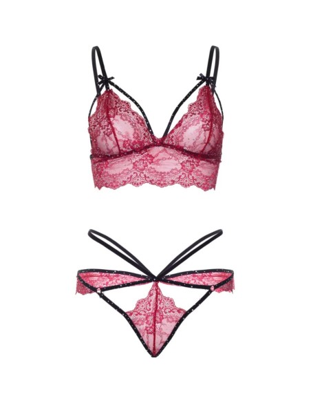 LEG AVENUE SET SUJETADOR TANGA BURDEOS