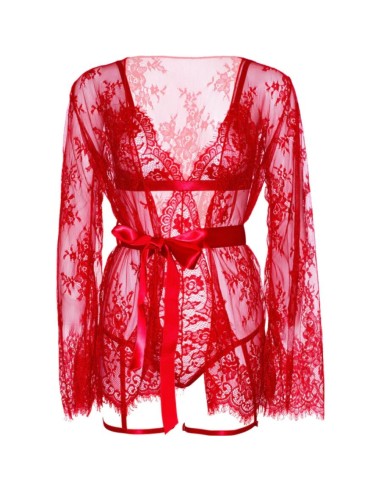 LEG AVENUE SET BODY BATA DE LIGUERO ROJO