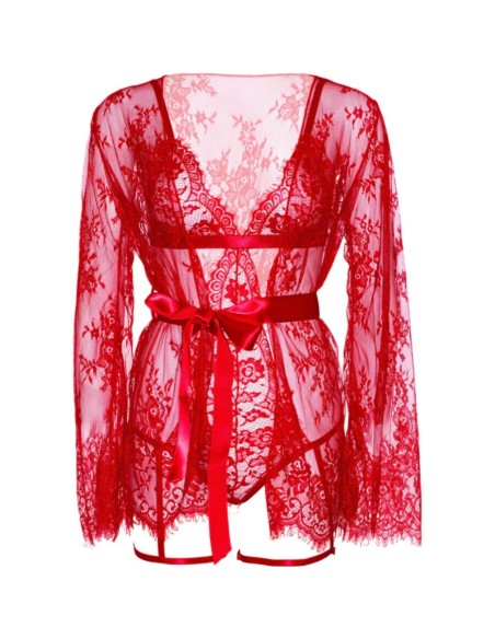 LEG AVENUE SET BODY BATA DE LIGUERO ROJO