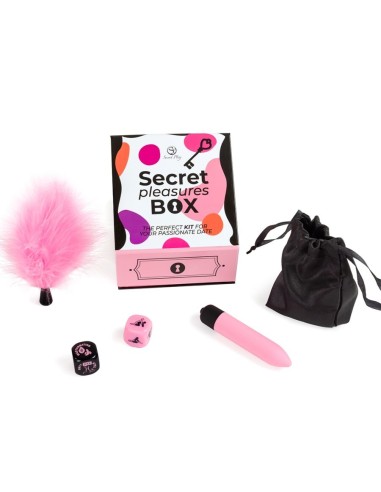 SECRET PLAY CAJA DE PLACERES PARA PAREJAS DADOS BALA VIBRADORA PLUMERO
