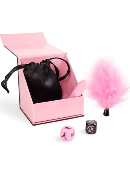 SECRET PLAY CAJA DE PLACERES PARA PAREJAS DADOS BALA VIBRADORA PLUMERO