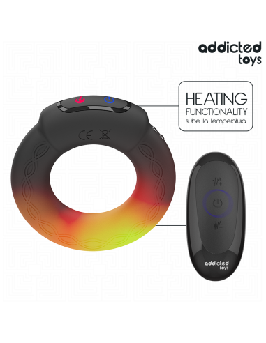 ADDICTED TOYS ANILLO PENE VIBRADOR EFECTO CALOR CONTROL REMOTO