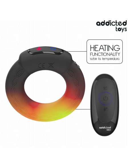 ADDICTED TOYS ANILLO PENE VIBRADOR EFECTO CALOR CONTROL REMOTO