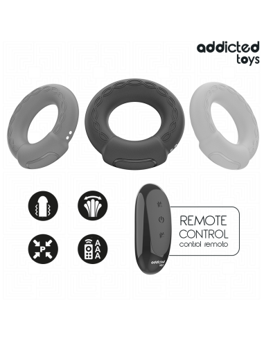 ADDICTED TOYS ANILLO PENE VIBRADOR EFECTO CALOR CONTROL REMOTO