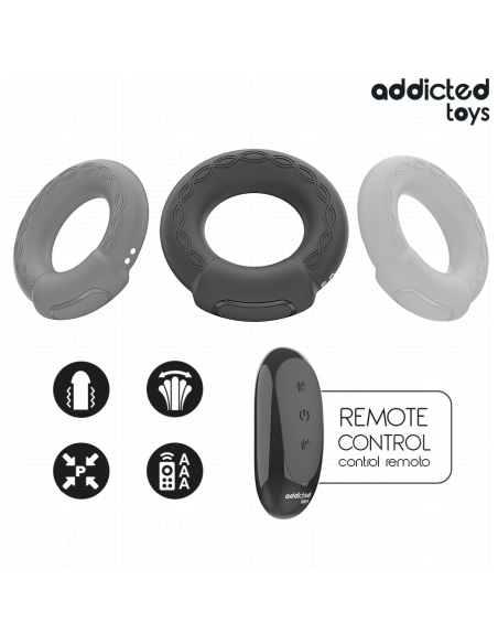 ADDICTED TOYS ANILLO PENE VIBRADOR EFECTO CALOR CONTROL REMOTO