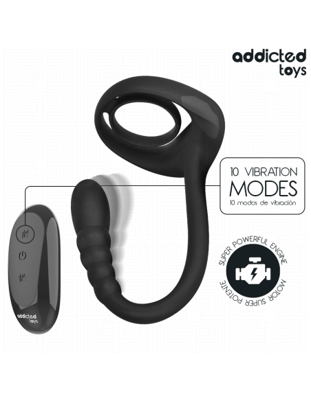 ADDICTED TOYS ANILLO PENE VIBRADOR PUNTOAP CONTROL REMOTO