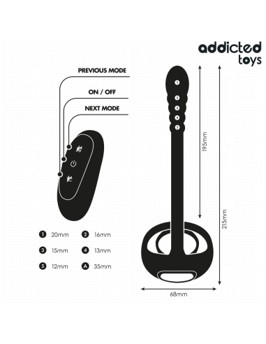 ADDICTED TOYS ANILLO PENE VIBRADOR PUNTOAP CONTROL REMOTO