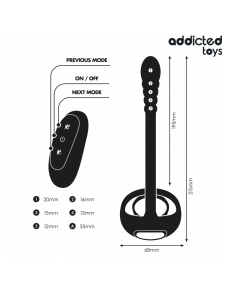 ADDICTED TOYS ANILLO PENE VIBRADOR PUNTOAP CONTROL REMOTO