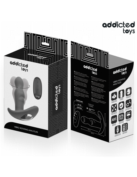 ADDICTED TOYS PLUG ANAL VIBRADOR ROTATORIO CONTROL REMOTO