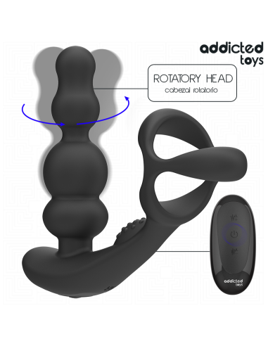 ADDICTED TOYS MASAJEADOR PROSTATICO ROTATORIO CONTROL REMOTO