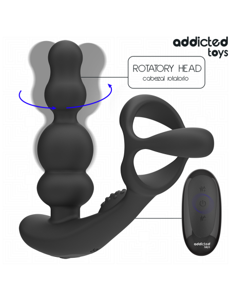 ADDICTED TOYS MASAJEADOR PROSTATICO ROTATORIO CONTROL REMOTO