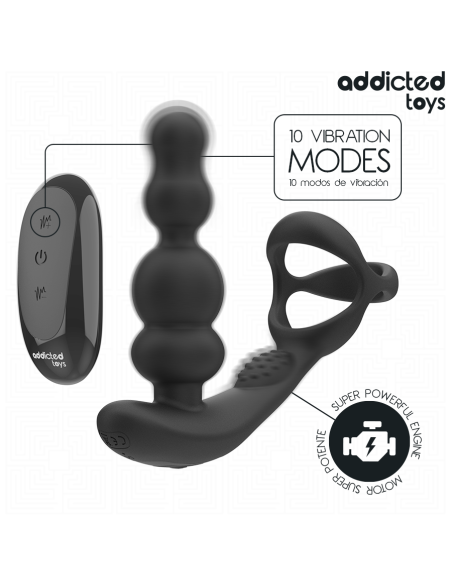 ADDICTED TOYS MASAJEADOR PROSTATICO ROTATORIO CONTROL REMOTO