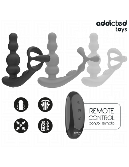ADDICTED TOYS MASAJEADOR PROSTATICO ROTATORIO CONTROL REMOTO