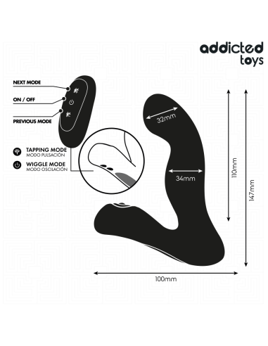 ADDICTED TOYS MASAJEADOR PROSTATICO OSCILANTE CON MODO PULSACIONES CONTROL REMOTO
