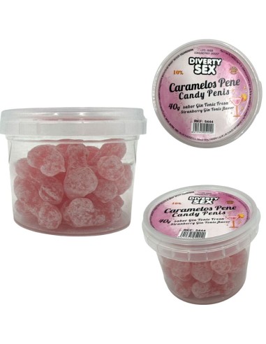 DIABLO PICANTE 20 CARAMELOS CON FORMA DE PENE CON SABOR GIN TONIC