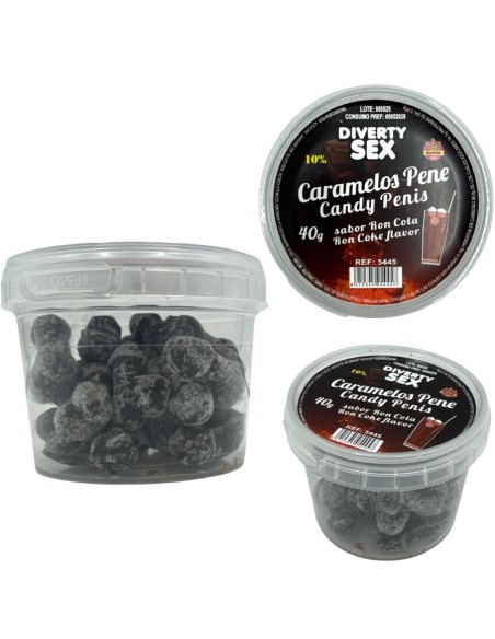 DIABLO PICANTE 20 CARAMELOS CON FORMA DE PENE CON SABOR RON COLA