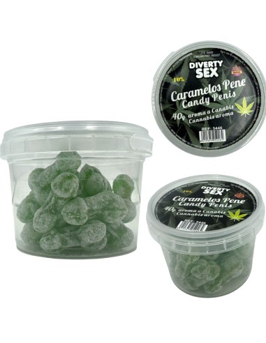 DIABLO PICANTE 20 CARAMELOS CON FORMA DE PENE CON AROMA CANNABIS