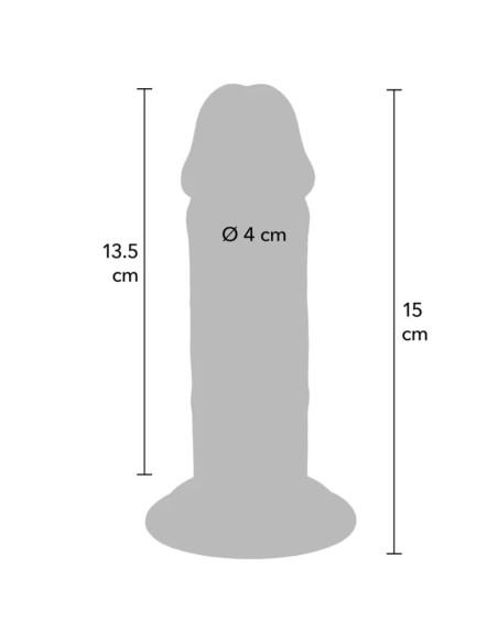 GET REAL DILDO DELUXE DONG GRUESO DE DOBLE DENSIDAD TPE 15 CM
