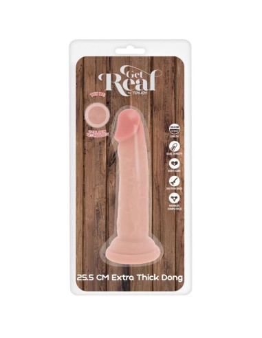 GET REAL DILDO DELUXE DONG GRUESO DE DOBLE DENSIDAD TPE 255 CM