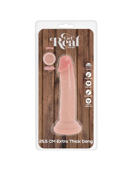 GET REAL DILDO DELUXE DONG GRUESO DE DOBLE DENSIDAD TPE 255 CM