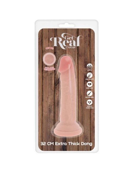 GET REAL DILDO DELUXE DONG GRUESO DE DOBLE DENSIDAD TPE 32 CM