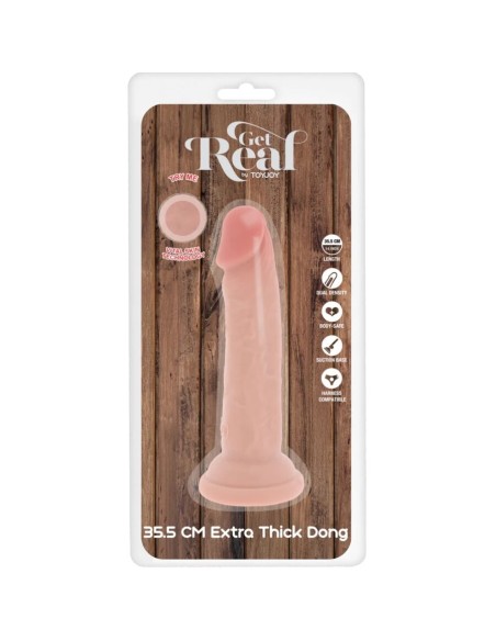 GET REAL DILDO DELUXE DONG GRUESO DE DOBLE DENSIDAD TPE 355 CM