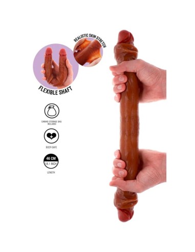 GET REAL DILDO DOBLE DONG DE SILICONA CARAMELO 46 CM