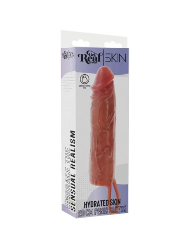 GET REAL FUNDA HYDRATED SKIN DE SILICONA PARA PENE CARAMELO 20 CM