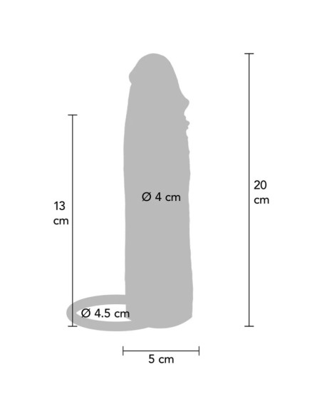 GET REAL FUNDA HYDRATED SKIN DE SILICONA CON VIBRACIAN PARA PENE CARAMELO 20 CM