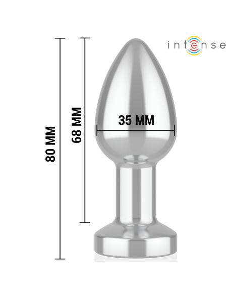 INTENSE PLUG ANAL DE METAL VIBRADOR CON LUCES LED Y CONTROL REMOTO TALLA S