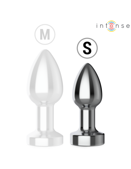 INTENSE PLUG ANAL DE METAL VIBRADOR CON LUCES LED Y CONTROL REMOTO TALLA S
