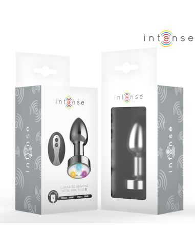 INTENSE PLUG ANAL DE METAL VIBRADOR CON LUCES LED Y CONTROL REMOTO TALLA S