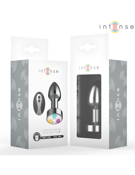 INTENSE PLUG ANAL DE METAL VIBRADOR CON LUCES LED Y CONTROL REMOTO TALLA S