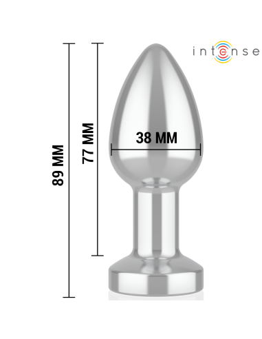 INTENSE PLUG ANAL DE METAL VIBRADOR CON LUCES LED Y CONTROL REMOTO TALLA M