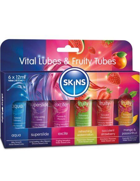 SKINS VITAL FRUITY LUBES KIT LUBRICANTES 6 x 12 ML