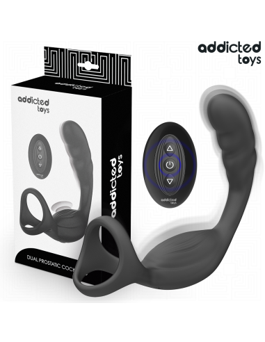 ADDICTED TOYS ANILLO DOBLE VIBRADOR PROSTATICO CONTROL REMOTO