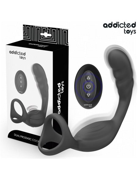 ADDICTED TOYS ANILLO DOBLE VIBRADOR PROSTATICO CONTROL REMOTO