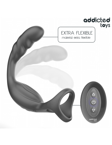 ADDICTED TOYS ANILLO DOBLE VIBRADOR PROSTATICO CONTROL REMOTO