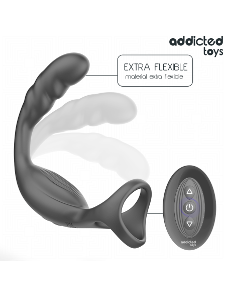 ADDICTED TOYS ANILLO DOBLE VIBRADOR PROSTATICO CONTROL REMOTO