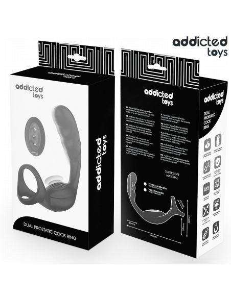 ADDICTED TOYS ANILLO DOBLE VIBRADOR PROSTATICO CONTROL REMOTO