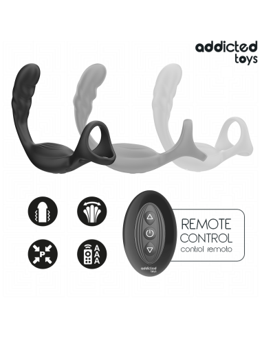 ADDICTED TOYS ANILLO DOBLE VIBRADOR PROSTATICO CONTROL REMOTO